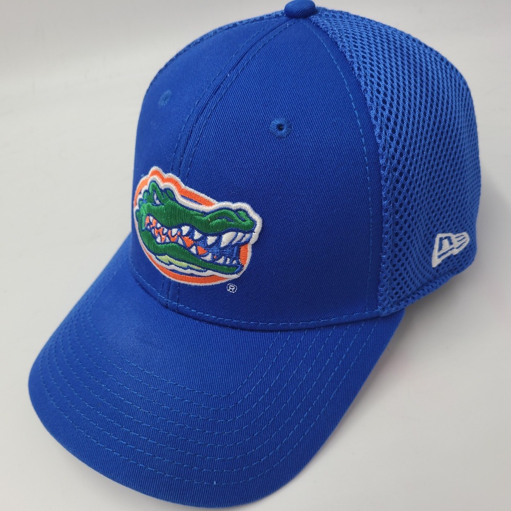 Florida Gators Hat Fitted S-M Trucker Mesh New Era 39Thirty Blue NCAA Logo Men